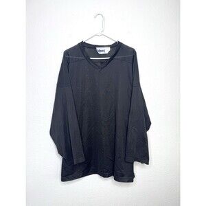 Vintage Kobe Hockey Jersey Mens 2XL Black Mesh Shirt Blank Y2K Style Rave *Flaws